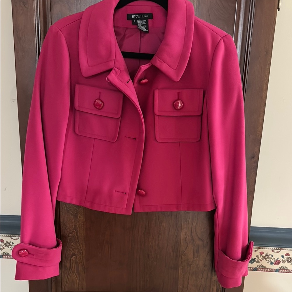 Etcetera Pink Blazer with Wide Collar and Tailored Fit
